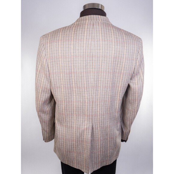 Bill Blass Sport Coat Blazer Micro Check Multi-Color Sz 42R Casual Jacket SILK - Picture 8 of 14